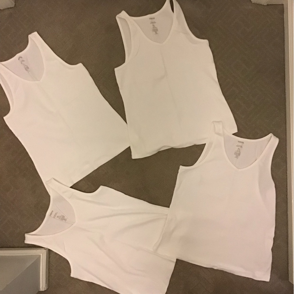 NWOT bundle of four Sonoma every day ribbed tank top petite large white